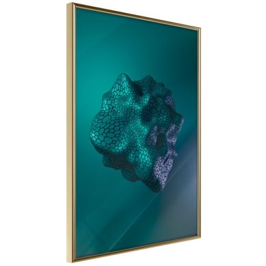 Affiche Murale Encadrée "sea Fossil" 21 X 30 Cm Doré