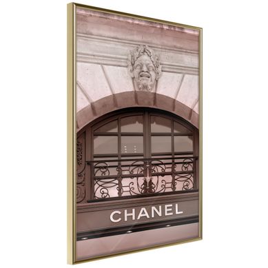 Affiche Murale Encadrée "chanel" 30 X 42 Cm Doré