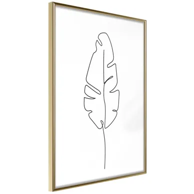 Affiche Murale Encadrée "drawn With One Line" 40 X 60 Cm Doré