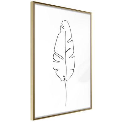 Affiche Murale Encadrée "drawn With One Line" 30 X 42 Cm Doré