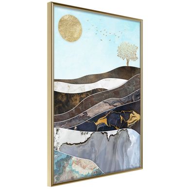 Affiche Murale Encadrée "depth Of The Interior" 21 X 30 Cm Doré