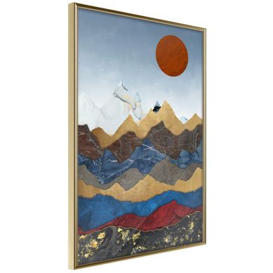 Affiche Murale Encadrée "red Sun" 30 X 42 Cm Doré