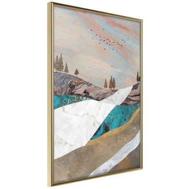 Affiche Murale Encadrée "painted Landscape" 40 X 60 Cm Doré