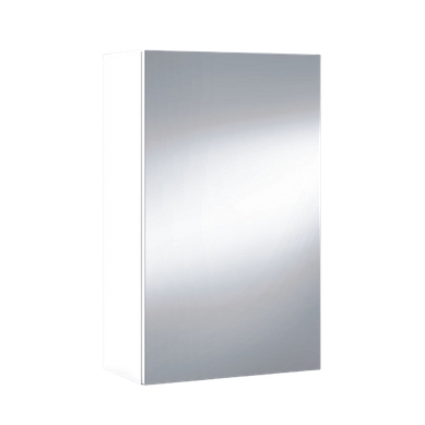 Miroir De Salle De Bain Avec Rangements 1 Porte En Blanc Brillant, 65 X 40 X 21 Cm
