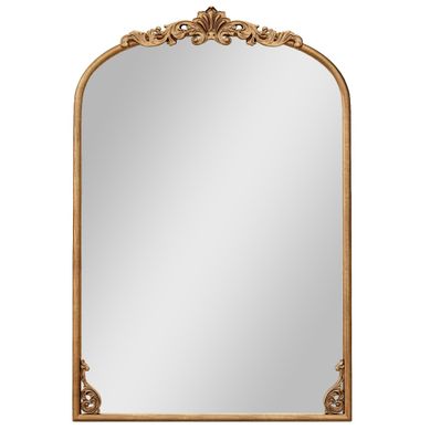Miroir Mural Arqué Vintage Antique Doré Avec Cadre Métallique Pour Entrée 90cmx61cm Or