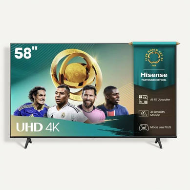 58a6q - TV LED 58" (147 Cm) - 4k Uhd 3840x2160 - 144 Hz - Hdr10+ - TV Connecté - 4xhdmi 2.1 - Wifi