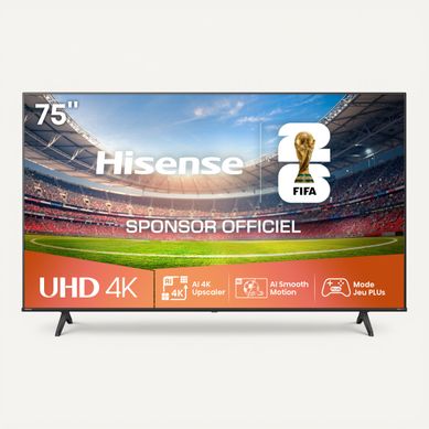 Téléviseur 4K 75'' 189 cm HISENSE 75A69Q vue de face