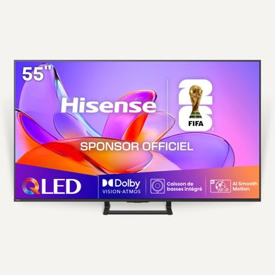 Téléviseur 4K QLED 55'' 139 cm HISENSE 55A76Q vue de face