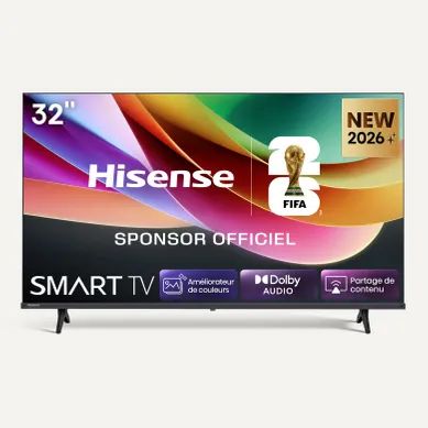 Téléviseur HD Ready 32'' 80cm HISENSE 32A4S Téléviseur HD Ready 32'' 80cm HISENSE 32A4S vue de face