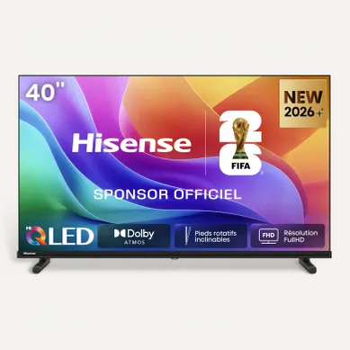 Téléviseur QLED 40'' 100 cm HISENSE 40A5S Smart TV - QLED - Noir Téléviseur QLED 40'' 100 cm HISENSE 40A5S Smart TV - QLED - Noir vue de face