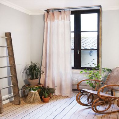 Rideau Ajustable Gaze De Coton Rose 140x300 Cm