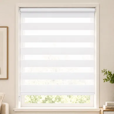 Store Enrouleur Jour Nuit Double 90x150cm Blanc Store Enrouleur Jour Nuit Double 90x150cm Blanc