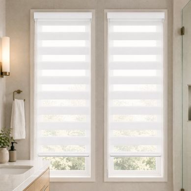 Lot De 2 Store Enrouleur Jour Nuit Double 45x150cm Blanc
