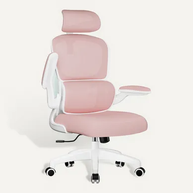 Fauteuil de bureau ergonomique avec massage, repose-pieds et dossier inclinable 155°, rose, 120 kg | Leroy Merlin