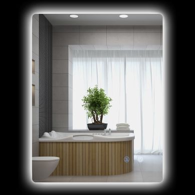 Miroir De Salle De Bain Mural Lumineux LED Rectangulaire 80x60 Cm