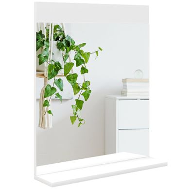 Miroir Mural De Salle De Bain Avec étagère Blanc 50x12x60 Cm