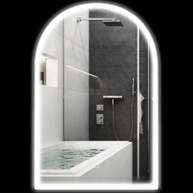 Miroir De Salle De Bain LED Arqué Avec Cadre En Aluminium 90x3x60 Cm