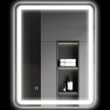 Miroir De Salle De Bain Rectangulaire LED Anti-buée En Verre Argent 70x4x90 Cm