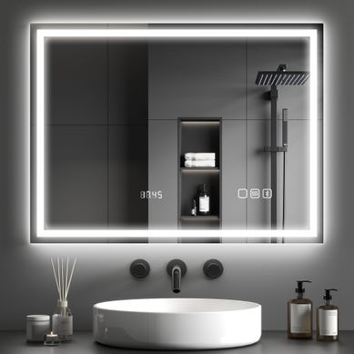 Miroir Salle De Bain LED Bluetooth Anti-buée Verre Trempé Argent 80x3.5x60 Cm