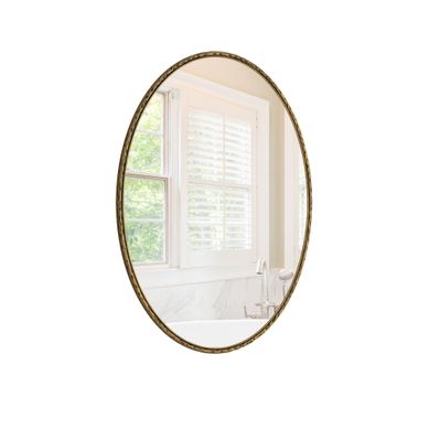Miroir Ovale En Fer, Effet Antique, Murale, Convient À Salle De Bain, Chambre, Salon, Doré