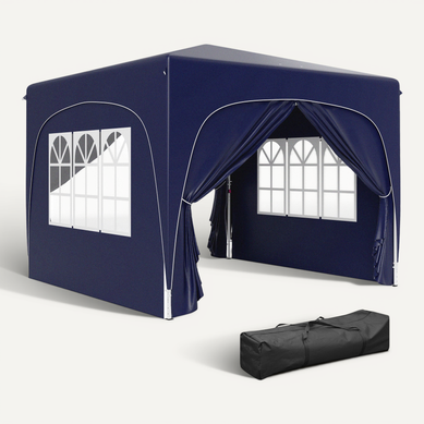Tente De Réception Pliable VidaXL 5 Parois 3x9m - Tonnelle Jardin Bleue, Neuve