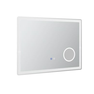 Miroir LED 80 X 60 Cm, Grossissement 3x, 3 Couleurs De Lumière, Anti-buée