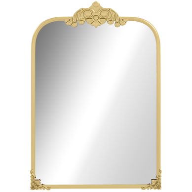 Miroir Mural 60 X 87 Cm, Baroque, Cadre Métallique Décoratif Pour Salon Et Chambre