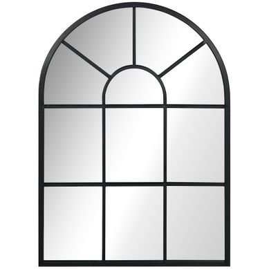 Miroir Mural Décoratif 70x50 Cm Avec Cadre Métal Noir Pour Salon Et Chambre