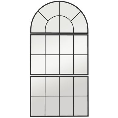 Miroir Mural Triptyque Décoratif Avec Arc Et Cadre Métal Pour Salle De Bain Et Salon