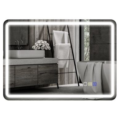 Miroir De Salle De Bain LED 50x70 Cm Avec Bluetooth, éclairage Variable Et Anti-buée
