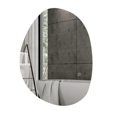 Miroir De Salle De Bain Asymétrique 70x50 Cm Avec LED, Anti-buée Et Touch