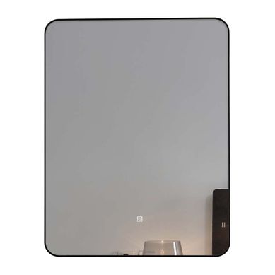 Miroir De Salle De Bain LED à Luminosité Variable 50x70cm Avec Cadre En Aluminium Noir