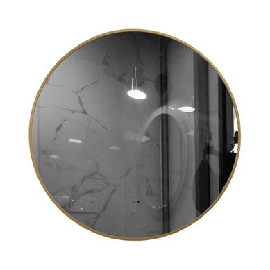Miroir De Salle De Bain LED 60cm Rond Avec Cadre Doré Et Touche Sensitive