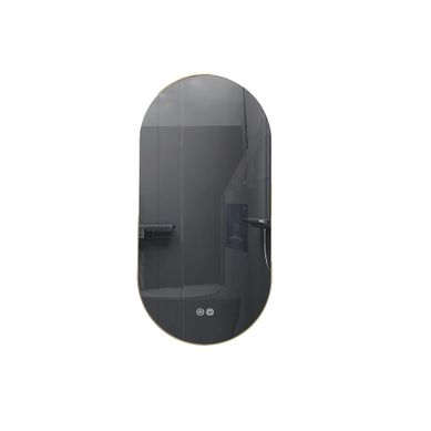 Miroir De Salle De Bain LED 45x90cm Ovale Anti Buée Avec Cadre Doré