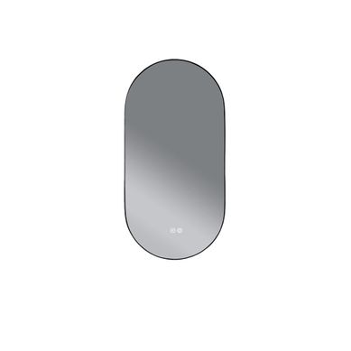 Miroir De Salle De Bain LED  45x90cm Ovale Anti Buée Avec Cadre Noir