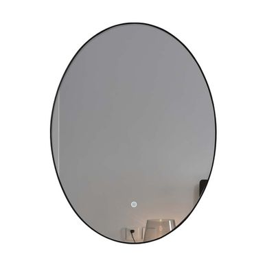 Miroir De Salle De Bain LED 60x80cm Ovale Anti Buée Avec Cadre Noir Miroir De Salle De Bain LED 60x80cm Ovale Anti Buée Avec Cadre Noir
