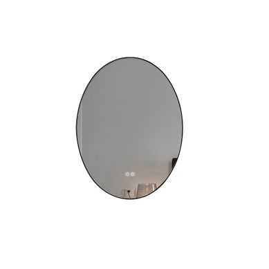 Miroir De Salle De Bain LED 50x70cm Ovale Anti Buée Avec Cadre Noir
