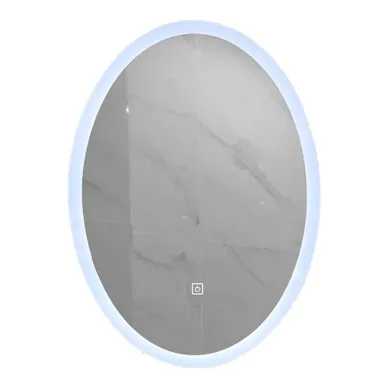 Miroir De Salle De Bain LED 50x70cm Ovale à Luminosité Variable Et Interrupteur Tactile