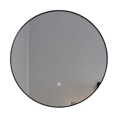 Miroir De Salle De Bain LED  60cm Rond à Luminosité Variable Avec Cadre En Aluminium Noir