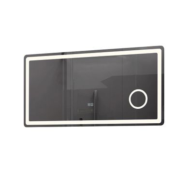 Miroir Salle De Bain LED 120x60cm Anti Buée Avec LED 3 Couleurs Et Loupe X3 Lb-3612