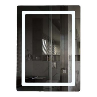 Miroir De Salle De Bain LED 60x80cm Anti Buée à Luminosité Variable Rectangulaire