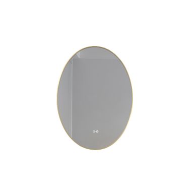 Miroir Salle De Bain LED Ovale 50x70cm Anti Buée Avec Cadre Doré Lb-4646g