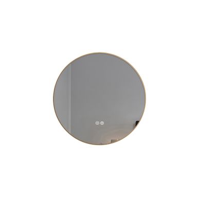 Miroir Salle De Bain LED Rond 80cm Anti Buée Avec Cadre Doré Lb-4647ga