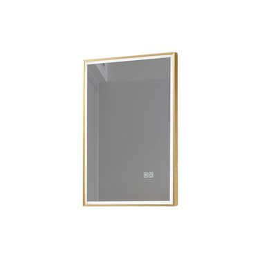Miroir Salle De Bain LED 60x80cm Anti Buée Avec Cadre Doré Lb-126080g