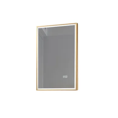 Miroir Salle De Bain LED 50x70cm Anti Buée Avec Cadre Doré Lb-126080g