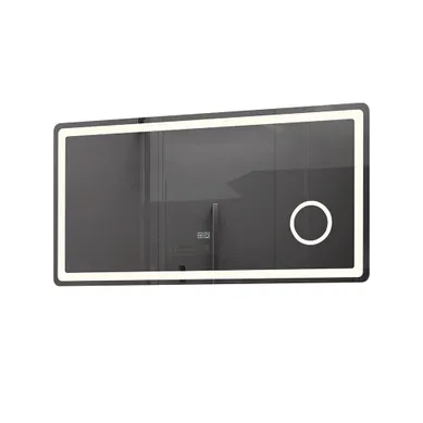 Miroir Salle De Bain LED 110x60cm Anti Buée Avec LED 3 Couleurs Et Loupe X3 Lb-3612