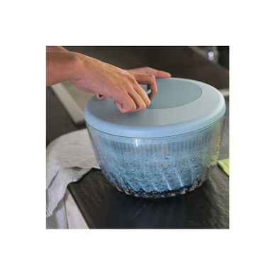 Herzberg HG5057 – Essoreuse à Salade + Mandoline 6 En 1 : Coupe, Râpe, Émince & Essore En Un Seul Saladier !