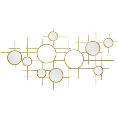 Miroir Mural Composition Déco "gloxy" 117cm Or