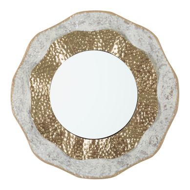 Miroir Mural Design "shai" 54cm Crème et Or