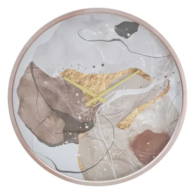 Horloge Murale En Verre "art Pink" 60cm Multicolore